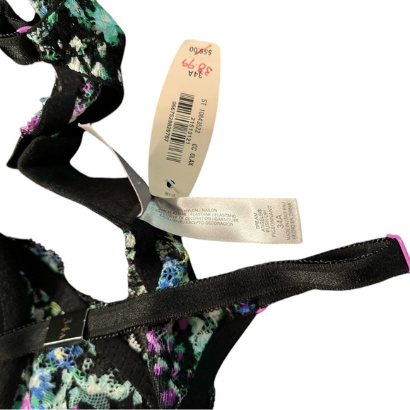 Victoria's Secret 34A Colorful Floral Bra Dream Angels push up. NWT - Picture 6 of 6